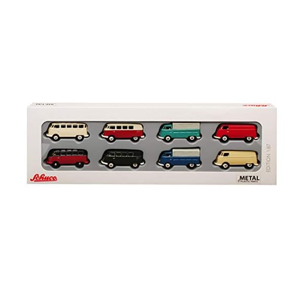 8er Set Volkwagen T1 Transporter Samba Bully Bus 1950-1967 H0 1/87 Schuco Modell Auto mit individiuellem… – Bild 5