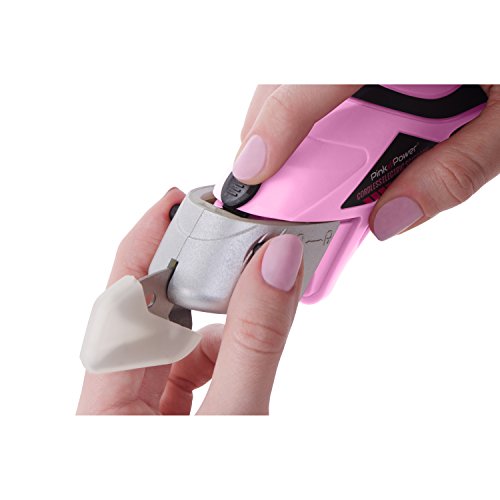 Pink Power Electric Fabric Scissors Box Cutter for Crafts, Sewing, Cardboard, Scrapbooking - Cordless Shears Cutting Tool (Certified Refurbished) - Thumbnail 4
