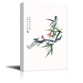 Bamboo Series Chinese Ink Painting Style Insect Stinging...