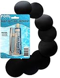 Pool Above 8X Black 2" Round Patch+Vinyl Repair Kit for Inflatables Boat Raft Kayak Air Beds