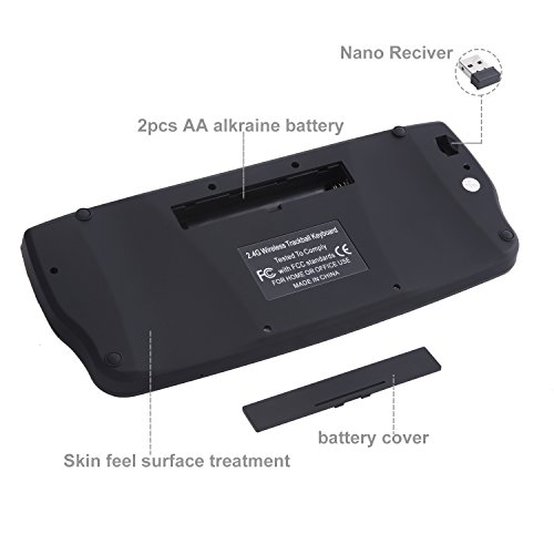 image for [Updated] Fonicer Mini 2.4Ghz Wireless Keyboard with Trackball Mouse S