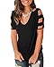Jescakoo Womens T Shirts Short Sleeve Rayon Tops for Women Cute Tops Black XL