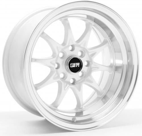 STR 513 18×10 STR 513 WHITE MACHINED LIP RIM FIT CUSTOM WHEEL DRILL 5X