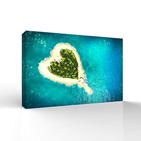 for Living Room Bedroom Home Artwork Paintings Heart Shaped Island