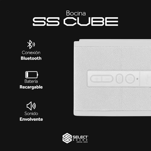Select Sound SS Cube 2 Bocina Bluetooth 5.4 Portátil Pack 2 Bocinas, Enlace Magnético TWS hasta 10pz Alcance 80m Batería 4h USB-C Magnetic Bluetooth Speaker Mini bocina Altavoz magnetico pequeño
