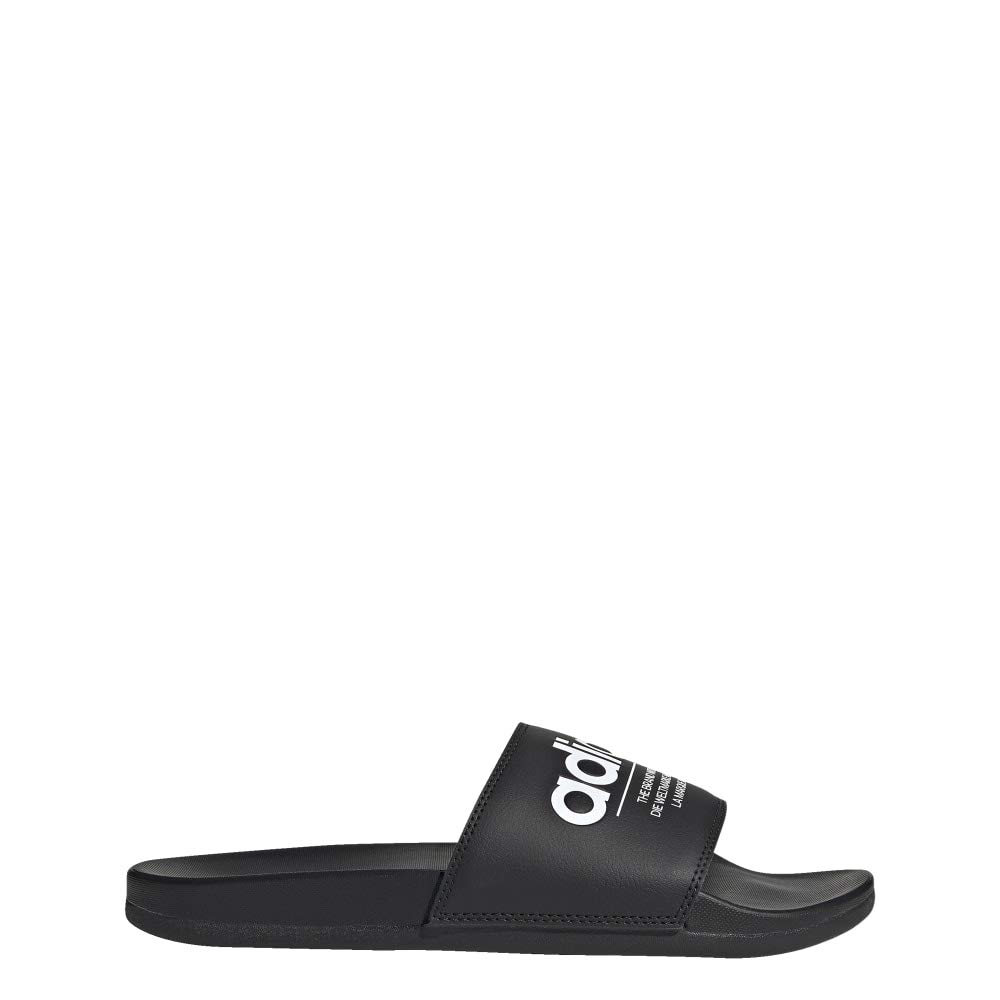 adidas Men's Adilette Slipper, Black White Black, 9 UK