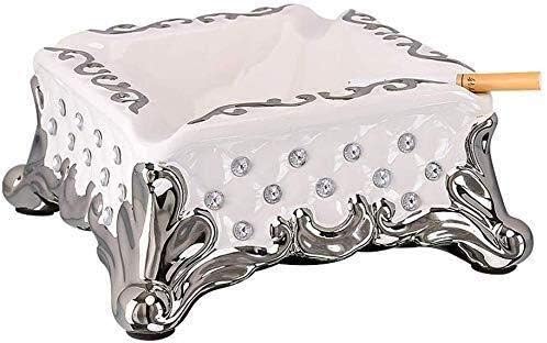 Ashtray, Creative Living Room Coffee Table Household Ceramic Ornaments Bar Office Fashion Square WXIFEID (Color : White),Colour:White (Color : White),Colour:White (Color : White)