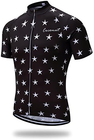 Coconut RopamoCR Mens Cycling Jersey Short Sleeve Road Bike Shirt with 3+1 Zipper Pockets Breathable Quick Dry