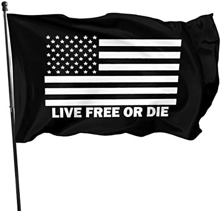 Amazon Com Live Free Or Die American Flag 3x5 Ft American Flag Outdoor Banner Family Banner Garden Banner Black Clothing