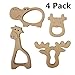Large Wood Teething Toys for Infant - Natura Wooden Teether Rings by Hombae, Wooden Teether Animals for Toddler, Soothing Pain Relief Toys, Baby Shower Gift (Giraffe, Cow, Hippo, Deer, 4Pack)