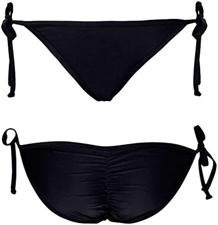 POPLife Sexy womens Brazilian String Tie Side Scrunch Ruched Butt Bikini Swimwear Bottom