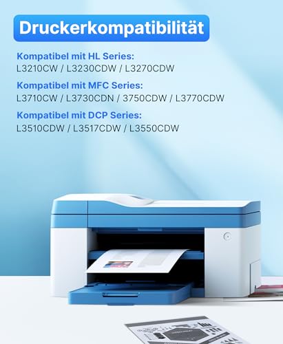 SODFACE TN-243CMYK TN247 Compatible with Brother TN 247 TN243 Toner for Brother MFC L3750CDW DCP-L3550CDW MFC-L3770CDW HL-L3210CW HL-L3230CDW MFC-L3730CW (Black, Cyan, Yellow, Magenta, 4-Pack)