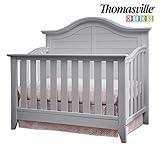 Thomasville Kids Southern Dunes Lifestyle 4-in-1 Convertible Crib, Pebble Gray, Easily Converts to Toddler Bed Day Bed or Full Bed, Three Position Adjustable Height Mattress (Mattress Not Included)