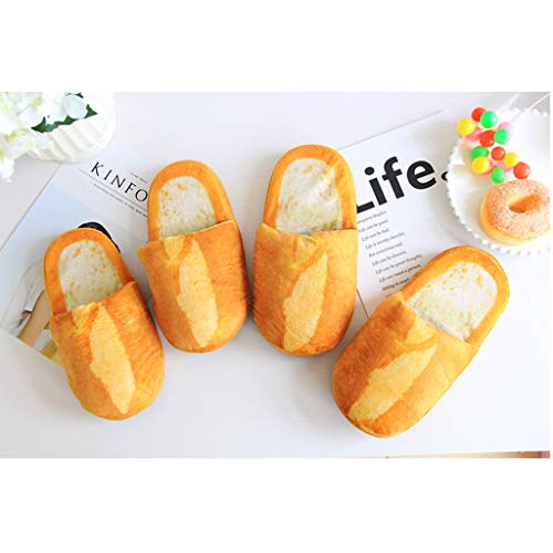MVPSALE Bread Slipper Soft Sole Non Slip House Shoes Plush Cotton Shoes Adult Autumn Winter Slippers Warm Home Shoes Look Bread Bun Plush Cotton Shoes (Yellow, M) - Thumbnail 4