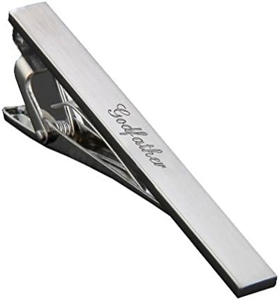 Godfather tie clip / pin, personalised with up to 30 letters, ideal gift M23S