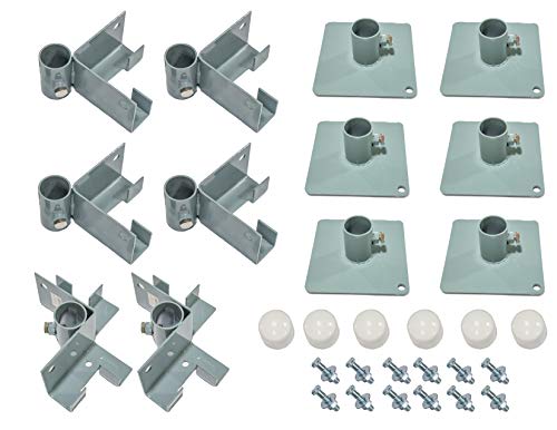 Tommy Docks 12 FT Bracket Kits for T-Style, L-Style & Straight Dock Section with Augers - Lite Duty Steel Boat Dock Hardware & Marine Accessories (T-Style, Foot Pads)