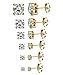 Thunaraz Stainless Steel Stud Earrings for Women Round Cut Cubic Zirconia Earrings Set 6 Pairs 3mm-8mm Gold Tone