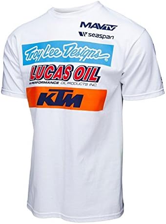 JJlinge Troy Lee Designs Mens KTM Team Short-Sleeve Shirt White Medium