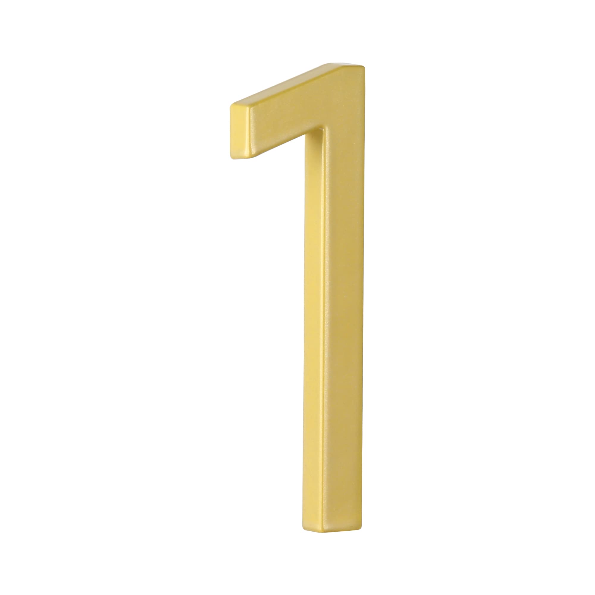 Photo 1 of HASWARE 5" Floating House Number for Outside, Zinc Alloy Modern Outdoor Address Sign for Yard Street and Mailbox, Address Numbers and Letters for House (1, Golden)
