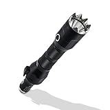 Rechargeable Flashlight BOMEON with Integrated Car Charger 3350mAh Power Bank Car Window Breaker Seat Belt Cutter for Car Emergency Camping (black)