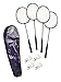Poolmaster Deluxe Badminton Set for Swimming Pools & Backyards - Includes 4 Rackets, 4 Birdies, Carrying Case (New & Improved 2020 Version), Blue
