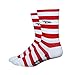 DeFeet Aireator Striper Cuff Socks, Red/White, X-Large