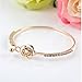JASSINS Elegant Bracelet Women's Crystal Rose Flower Bangle Cuff Bracelet Jewelry Gold