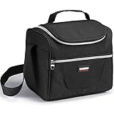 Insulated Lunch Bag Reusable Lunch Box Cooler Large Lunch Organizer Bento Bag Lunch Tote for Adults Men Women Office Picnic School Work with Adjustable Strap and Zip Closure
