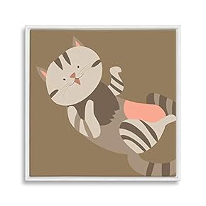 Framed Canvas Wall Art for Living Room, Bedroom Cute Cartoon Cats Canvas Prints for Home Decoration Ready to Hanging - 16x16 inches