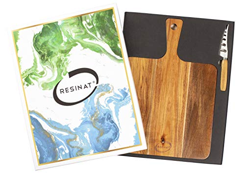 image for Resinat Large wooden Cutting Board, Paddle 11.5 in x 11.5 in plus 5in 