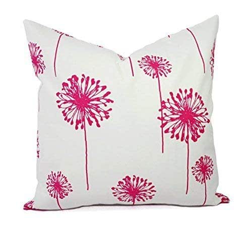 Amazon Com Bright Pink And White Throw Pillow Cover In Custom