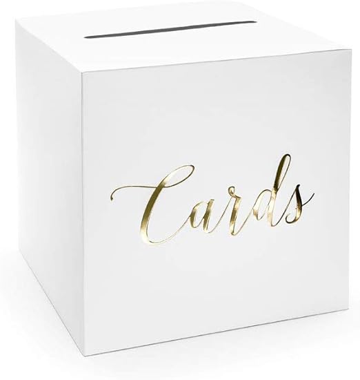 PartyDeco - Caja para tarjetas de boda, color dorado: Amazon.es: Hogar
