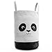 Fawn Hill Co Panda Laundry Hamper Basket for Baby Nursery or Toddler Room | Collapsable Storage Tote Organizer with Durable Handles for Clothes, Kids Toys, Dirty Laundry | Modern Decor (Black & White)