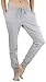 ToBeInStyle Women's Solid Print French Terry Jogger Pants - Heather Grey - Large