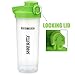 HOOPLE Shaker Bottle Protein Powder Shake Blender Gym Smoothie Cup, BPA Free, Auto-Flip Leak-Proof Lid, Handle with Ball Included - 24 Ounce (Green)