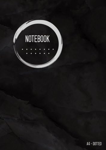 Dotted Notebook A4: Big Journal Notebook, Marble Black, Cool Circle Design, Dot Grid Matrix, Large, , Soft Cover, Numbered Pages, No Bleed (A4 Dotted Notebook Journals)