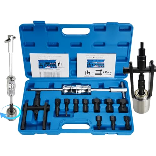 XSTARYE Upgrade Bicycle Inner Bearing Puller with Sliding Hammer & Two Jaw Puller Blind Hole Puller Bearing with 8 Expansion Clamp (8-32mm)