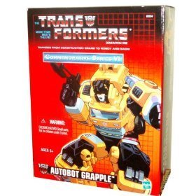 - Transformers Year 2003 Commemorative Series VI Generation 1 Re-Issue 5 Inch Tall Robot Action Figure - Autobot GRAPPLE with Arc Welder Rifle, 3 Rockets and 2 Fists (Vehicle Mode : Construction Crane)