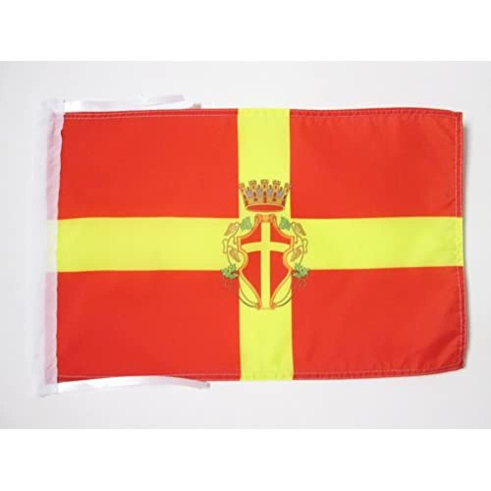 AZ FLAG - Messina with arms Flag - 18'' x 12'' - 100% Polyester Messina in Sicily Small Banner with Two Cords - Fade Resistant - Vivid Colors - 18x12 in - 45x30 Cm — image 1