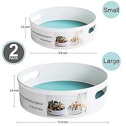 MOKARO 2 Pack Plastic Lazy Susan Turntable with 2