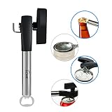 iLOME Can Opener Smooth Edge Manual Stainless Steel Bottle Tin Opener with Soft Grips Handle (Black) (Kitchen)