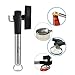 iLOME Professional Safety Can Opener Manual Stainless Steel Smooth Edge Easy Turn Knob and Dual Use Type Handle (Black)