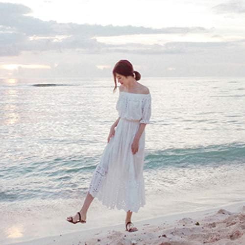 ECSWP New Seaside Vacation Mid-length Skirt, Creamy White Beach Dress,  Women's Mid-length Dress, Strapless (Size : Large) price in UAE | Amazon  UAE | kanbkam