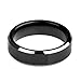 Black Titanium Rings Wedding Bands Comfort Fit Flat Two Silver Tone for Men Women