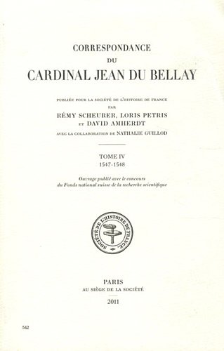Correspondance du cardinal Jean du Bellay