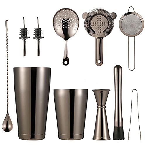HXIYANG Cocktail Making Set, Cocktail Shaker aus gebürstetem Edelstahl mit sämtlichem Barzubehör, Home Bar Cocktail…
