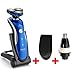 Electric Shaver , Aooher 4D 3 in1 IPX7 Washable Floating Head Electric Razor Nose Trimmer Hair Temple Cutter for Men