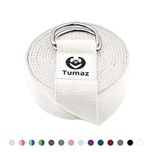 Tumaz Yoga Strap/Stretch Bands [15+ Colors, 6/8/10 Feet Options] with Extra Safe Adjustable D-Ring Buckle, Durable and…