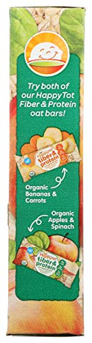 HAPPY TOT ORGANICS FIBER & PROTEIN SOFT-BAKED OAT ORGANIC TODDLER SNACK APPLE & SPINACH, ORGANIC GLUTEN FREE KOSHER NON-GMO, 4.4 OUNCE BARS (PACK OF 5)