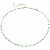 Sharvii 14K Gold Plated 3mm Beaded Chain Necklace for Women – Minimalist Dainty Station Necklace, Thin Adjustable Gold Plated Jewelry for Layering, Everyday Wear, Casual Styling and Gifting